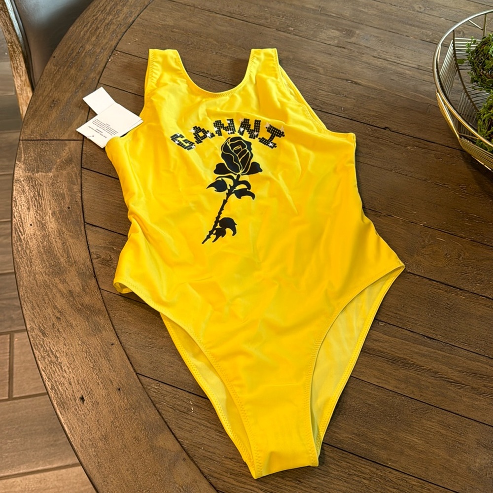 Yellow Ganni bathing suit